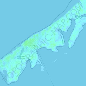 Topografische kaart Isla Holbox, hoogte, reliëf