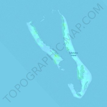 Topografische kaart Tubalubac Island, hoogte, reliëf
