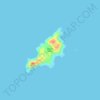Topografische kaart Savana Island, hoogte, reliëf