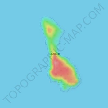 Topografische kaart Isla Jicarita, hoogte, reliëf