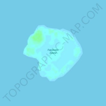Topografische kaart Fondeado Island, hoogte, reliëf