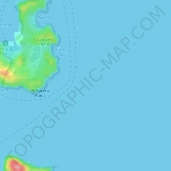 Topografische kaart Hapuku Reef, hoogte, reliëf