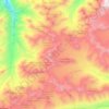 Topografische kaart хребет Заилийский Алатау, hoogte, reliëf