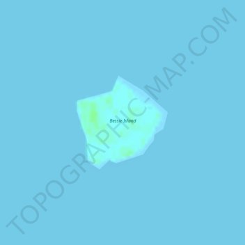 Topografische kaart Bessie Island, hoogte, reliëf