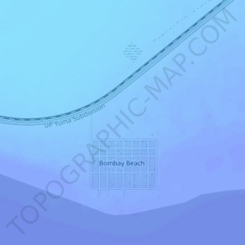 Topografische kaart Bombay Beach, hoogte, reliëf