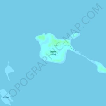 Topografische kaart Meara Island, hoogte, reliëf