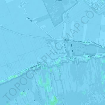 Topografische kaart Noorden, hoogte, reliëf