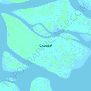 Topografische kaart Озерный, hoogte, reliëf
