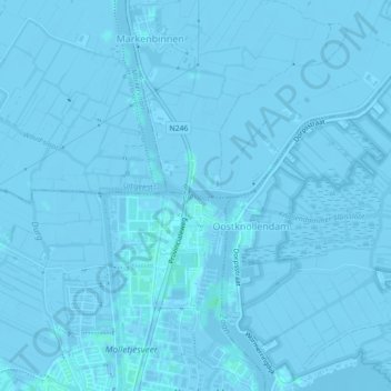 Topografische kaart Tapsloot, hoogte, reliëf