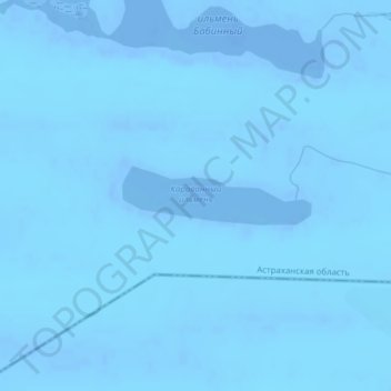 Topografische kaart Караванный ильмень, hoogte, reliëf
