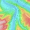 Topografische kaart Mosel, hoogte, reliëf
