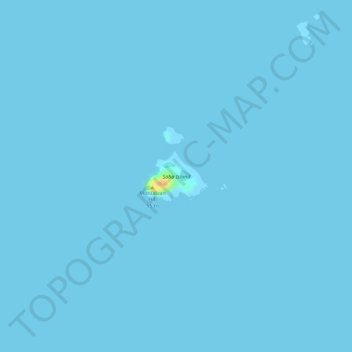 Topografische kaart Saba Island, hoogte, reliëf