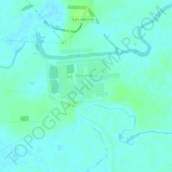 Topografische kaart Крыловка, hoogte, reliëf