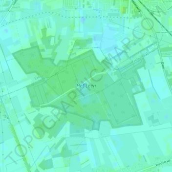 Topografische kaart Het Leen, hoogte, reliëf