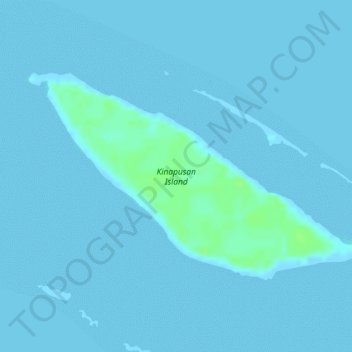 Topografische kaart Kinapusan Island, hoogte, reliëf