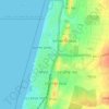 Topografische kaart Nahariya, hoogte, reliëf