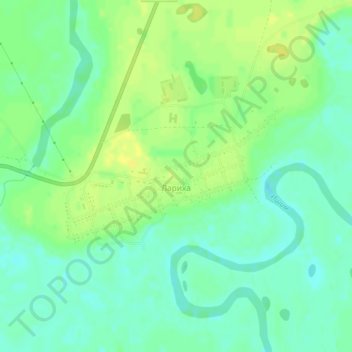 Topografische kaart Лариха, hoogte, reliëf