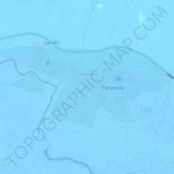 Topografische kaart Сасыколи, hoogte, reliëf