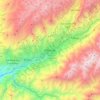 Topografische kaart Mérida, reliëfkaart, hoogtekaart