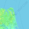 Topografische kaart Virginia Beach, hoogte, reliëf