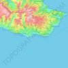 Topografische kaart Funchal, hoogte, reliëf