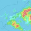 Topografische kaart Pomena, hoogte, reliëf
