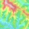Topografische kaart Fabrèges, hoogte, reliëf