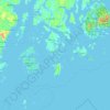Topografische kaart Saint Helena Island, hoogte, reliëf