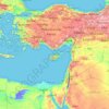 Topografische kaart Cyprus, hoogte, reliëf