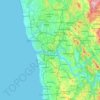 Topografische kaart Porto, hoogte, reliëf