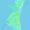 Topografische kaart Key Biscayne, hoogte, reliëf