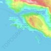 Topografische kaart Dubrovnik, hoogte, reliëf