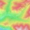Topografische kaart Le Pujal, hoogte, reliëf