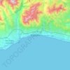 Topografische kaart Marbella, hoogte, reliëf