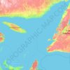 Topografische kaart Saint Lawrencebaai, hoogte, reliëf