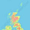 Topografische kaart Schotland, hoogte, reliëf