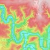 Topografische kaart Monthermé, hoogte, reliëf