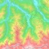 Topografische kaart Ustou, hoogte, reliëf