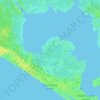 Topografische kaart Panama City Beach, hoogte, reliëf