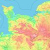 Topografische kaart Basse-Normandie, hoogte, reliëf