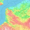 Topografische kaart Nord-Pas-de-Calais, hoogte, reliëf