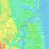 Topografische kaart Jacksonville, hoogte, reliëf