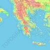 Topografische kaart Griekenland, hoogte, reliëf