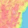 Topografische kaart Bahia, hoogte, reliëf