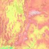 Topografische kaart Utah, hoogte, reliëf