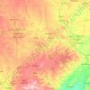 Topografische kaart Missouri, hoogte, reliëf