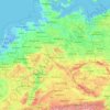 Topografische kaart Deutschland, hoogte, reliëf