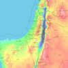 Topografische kaart Israel, hoogte, reliëf