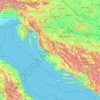 Topografische kaart Kroatië, hoogte, reliëf