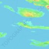 Topografische kaart Hvar, hoogte, reliëf